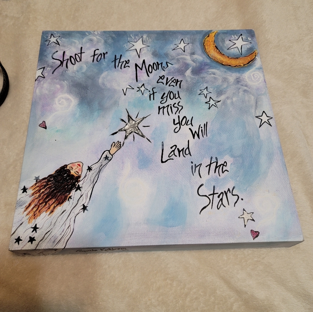 Shoot for the Moon Gallery Wrapped Canvas by Rhonda Kolberg